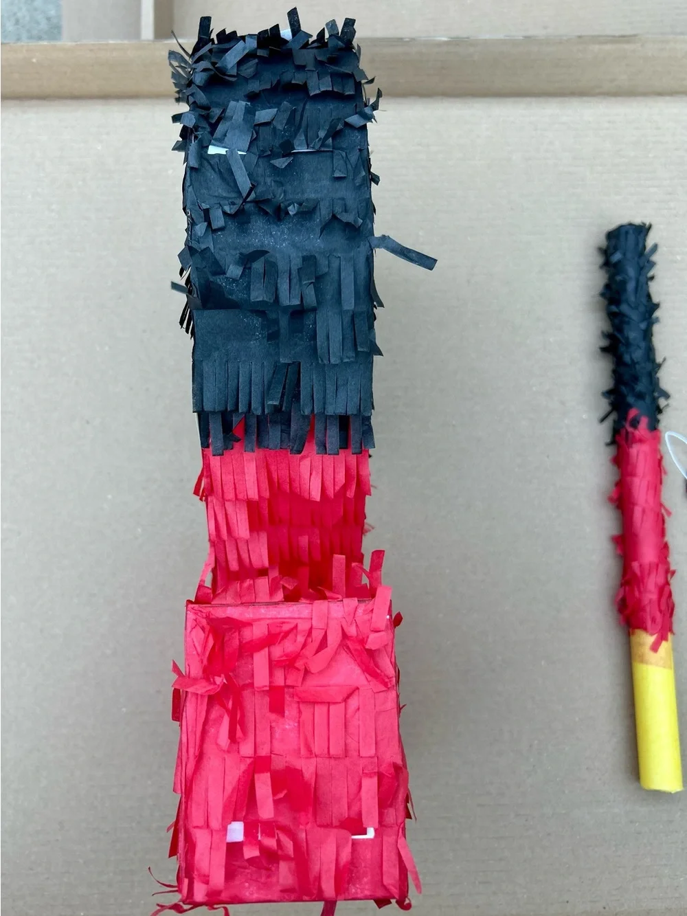 Number 2 Piñata Set – Black/Red Theme + Stick & Blindfold | New
